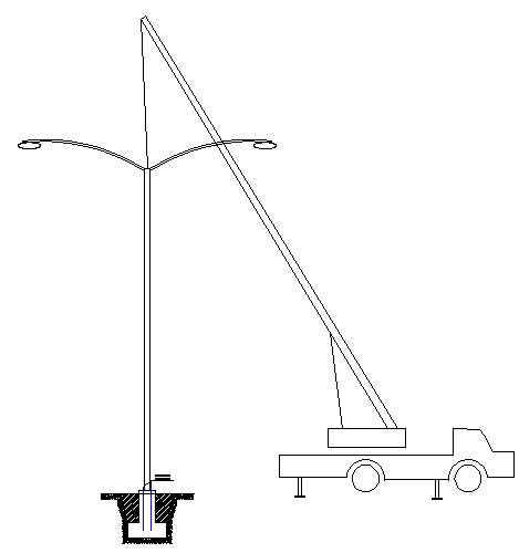 蝴蝶视频污下载照明路燈燈杆吊裝示意圖